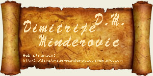 Dimitrije Minderović vizit kartica